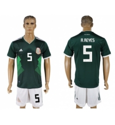 Mexico #5 A.Reyes Green Home Soccer Country Jersey