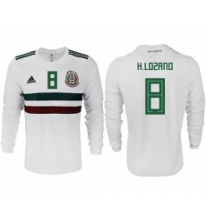 Mexico #8 H.Lozano Away Long Sleeves Soccer Country Jersey