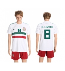 Mexico #8 H.Lozano Away Soccer Country Jersey