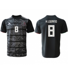 Mexico #8 H.Lozano Black Soccer Country Jersey