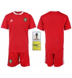Morocco Blank Home Soccer Country Jersey