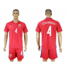 Norway #4 Strandberg Home Soccer Country Jersey