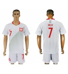 Poland #7 Milik Home Soccer Country Jersey