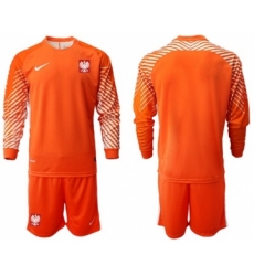 Poland Blank Orange Goalkeeper Long Sleeves Soccer Country Jersey