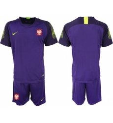 Poland Blank Purple Goalkeeper Soccer Country Jersey