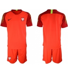 Poland Blank Red Goalkeeper Soccer Country Jersey