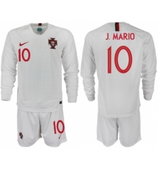 Portugal #10 J.Mario Away Long Sleeves Soccer Country Jersey
