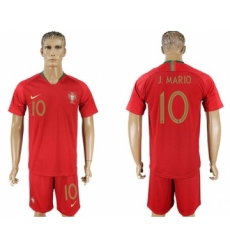 Portugal #10 J.Mario Home Soccer Country Jersey