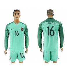 Portugal #16 J.Mario Away Long Sleeves Soccer Country Jersey