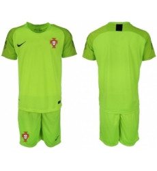 Portugal Blank Shiny Green Goalkeeper Soccer Country Jersey