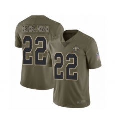 Youth New Orleans Saints #22 Chauncey Gardner-Johnson Limited Olive 2017 Salute to Service Football Jersey