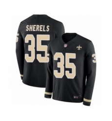 Men's New Orleans Saints #35 Marcus Sherels Limited Black Therma Long Sleeve Football Jersey