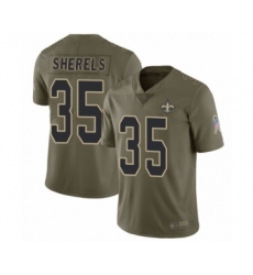 Men's New Orleans Saints #35 Marcus Sherels Limited Olive 2017 Salute to Service Football Jersey