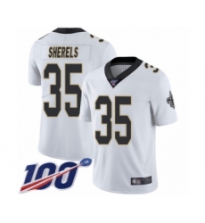 Men's New Orleans Saints #35 Marcus Sherels White Vapor Untouchable Limited Player 100th Season Football Jersey
