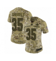 Women's New Orleans Saints #35 Marcus Sherels Limited Camo 2018 Salute to Service Football Jersey