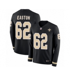 Men's New Orleans Saints #62 Nick Easton Limited Black Therma Long Sleeve Football Jersey