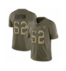 Men's New Orleans Saints #62 Nick Easton Limited Olive Camo 2017 Salute to Service Football Jersey