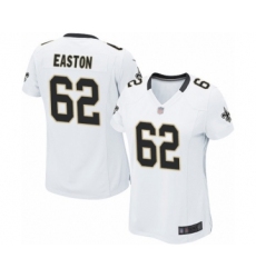 Women's New Orleans Saints #62 Nick Easton Game White Football Jersey