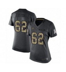 Women's New Orleans Saints #62 Nick Easton Limited Black 2016 Salute to Service Football Jersey