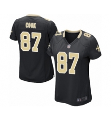 Women's New Orleans Saints #87 Jared Cook Game Black Team Color Football Jersey