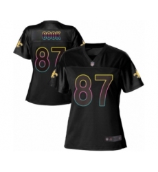 Women's New Orleans Saints #87 Jared Cook Limited Pink Rush Fashion Football Jersey