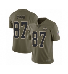 Youth New Orleans Saints #87 Jared Cook Limited Olive 2017 Salute to Service Football Jersey