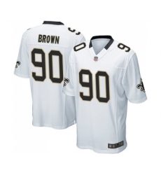 Men's New Orleans Saints #90 Malcom Brown Game White Football Jersey