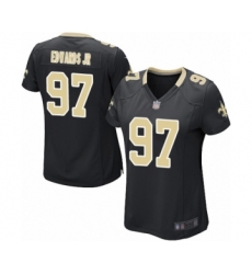 Women's New Orleans Saints #97 Mario Edwards Jr Game Black Team Color Football Jersey