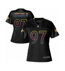 Women's New Orleans Saints #97 Mario Edwards Jr Limited Pink Rush Fashion Football Jersey
