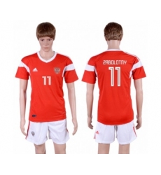 Russia #11 Zabolotny Home Soccer Country Jersey