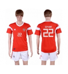 Russia #22 Dzyuba Home Soccer Country Jersey