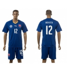 Slovakia #12 Novota Blue Away Soccer Country Jersey