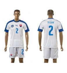 Slovakia #2 Tesak Home Soccer Country Jersey