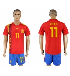 Spain #11 Vitolo Home Soccer Country Jersey