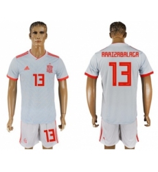 Spain #13 Arrizabalaga Away Soccer Country Jersey
