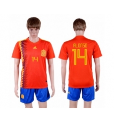 Spain #14 Alonso Home Soccer Country Jersey