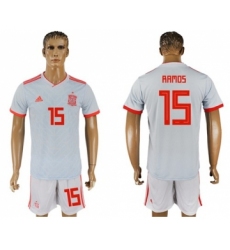 Spain #15 Ramos Away Soccer Country Jersey