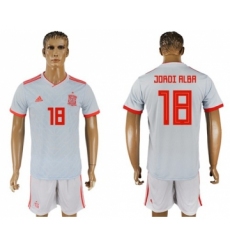 Spain #18 Jordi Alba Away Soccer Country Jersey