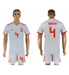 Spain #4 Bartra Away Soccer Country Jersey