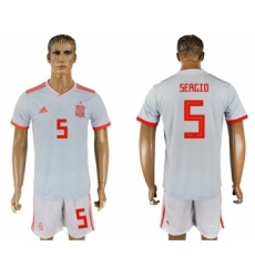 Spain #5 Sergio Away Soccer Country Jersey