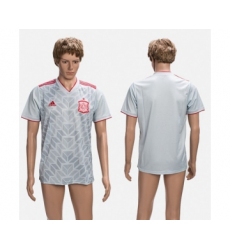 Spain Blank Grey Training Soccer Country Jersey