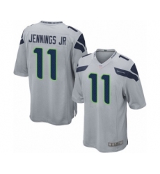 Men's Seattle Seahawks #11 Gary Jennings Jr. Game Grey Alternate Football Jersey