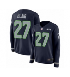 Women's Seattle Seahawks #27 Marquise Blair Limited Navy Blue Therma Long Sleeve Football Jersey