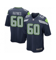 Men's Seattle Seahawks #60 Phil Haynes Game Navy Blue Team Color Football Jersey