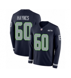 Men's Seattle Seahawks #60 Phil Haynes Limited Navy Blue Therma Long Sleeve Football Jersey