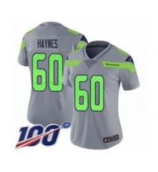 Women's Seattle Seahawks #60 Phil Haynes Limited Silver Inverted Legend 100th Season Football Jersey
