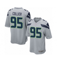 Men's Seattle Seahawks #95 L.J. Collier Game Grey Alternate Football Jersey