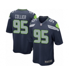 Men's Seattle Seahawks #95 L.J. Collier Game Navy Blue Team Color Football Jersey