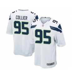 Men's Seattle Seahawks #95 L.J. Collier Game White Football Jersey