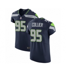 Men's Seattle Seahawks #95 L.J. Collier Navy Blue Team Color Vapor Untouchable Elite Player Football Jersey
